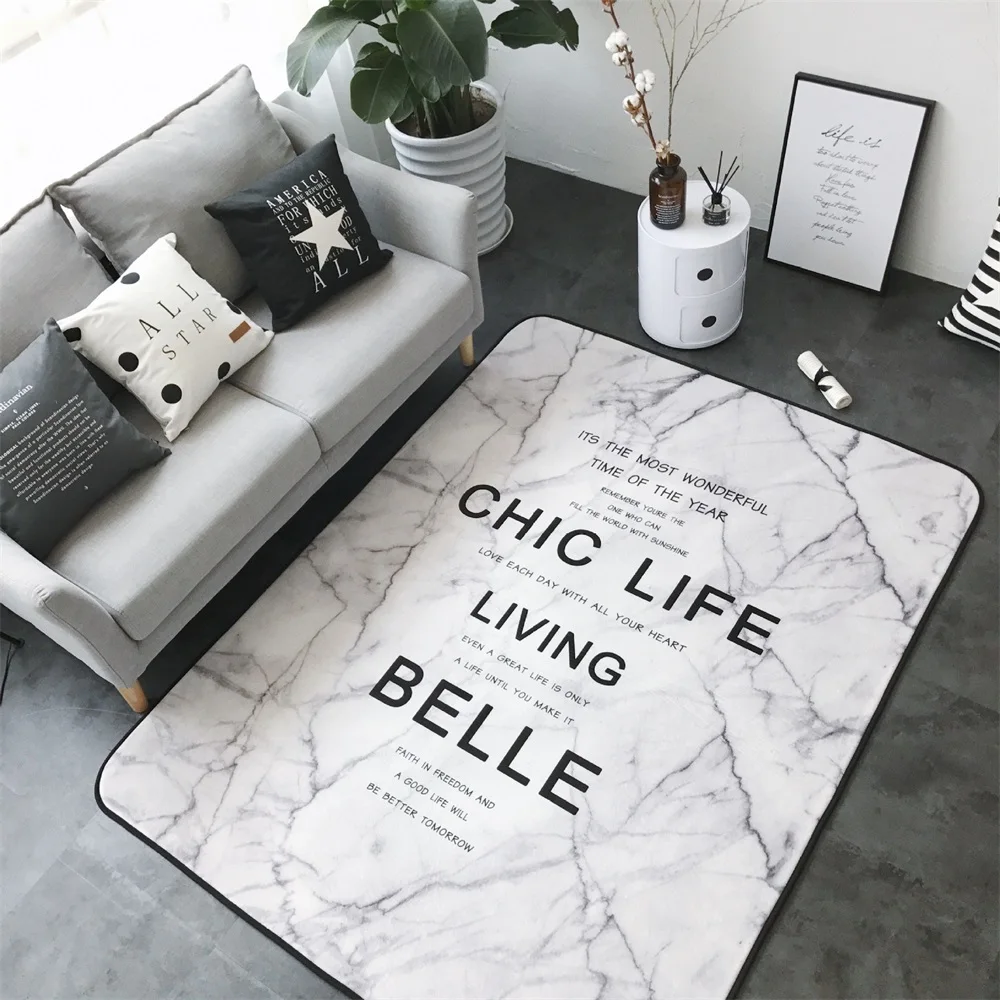 Fashion Marble Like Living Room Bedroom Decorative Carpet Area Rug