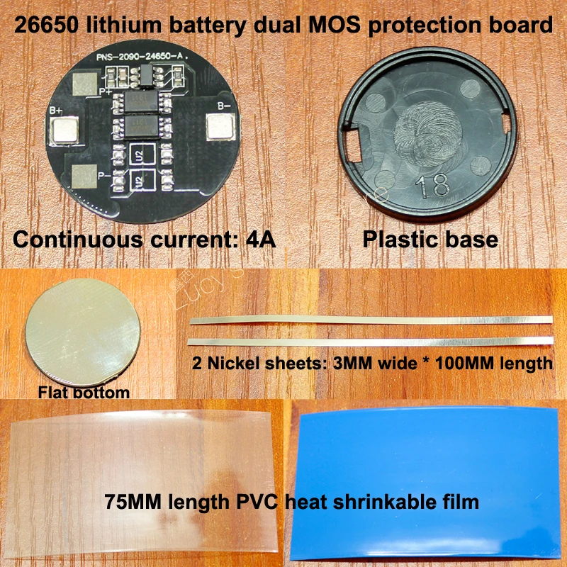 

10set/lot 26650 Lithium Battery 3.7v Dual Mos Board Section 4.2v Current 4a Fittings