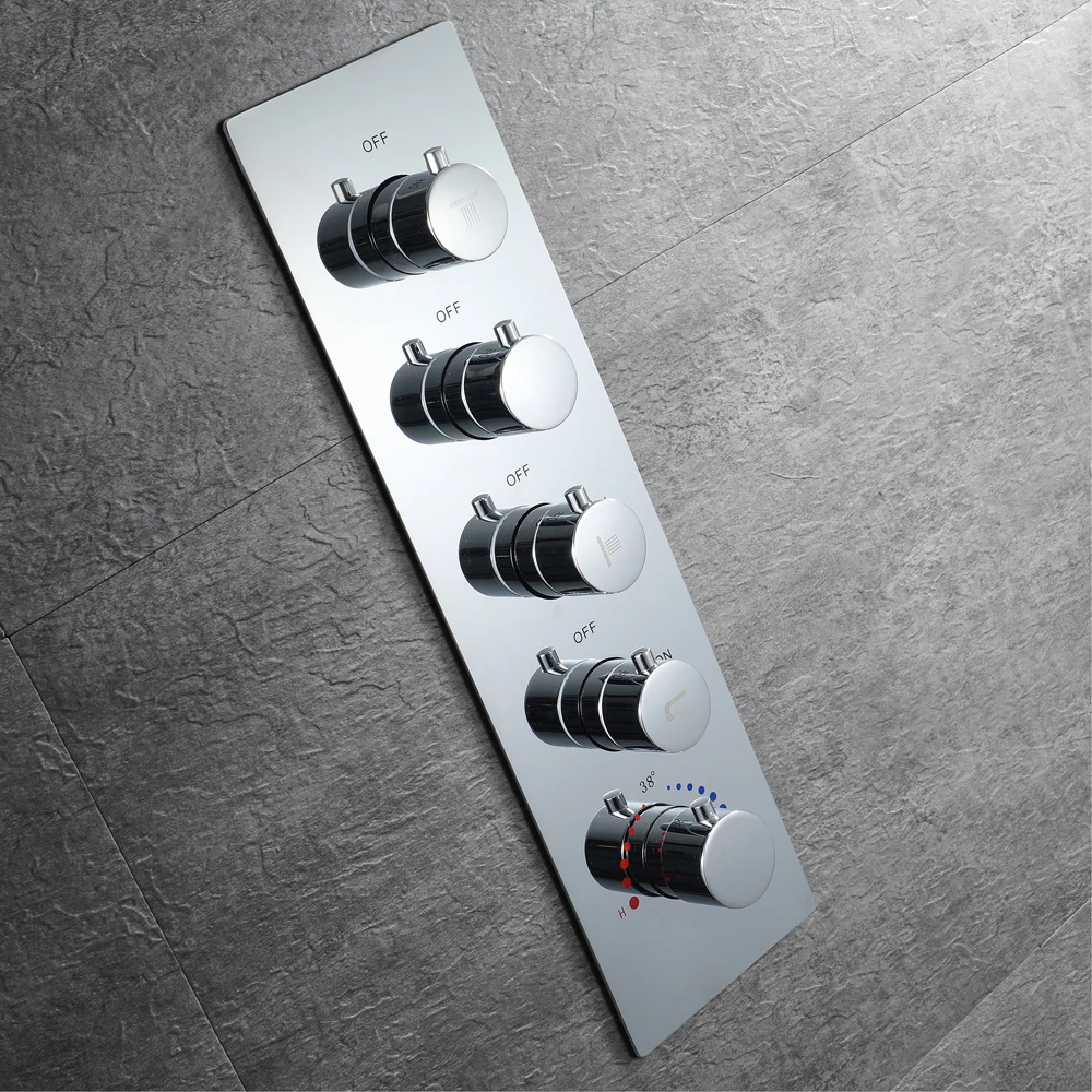 Rainfall LED Showerhead 60*80cm Waterfall Shower Heads Misty Thermostatic Shower Faucet Mixer Ceiling Mounted Shower Set 304SUS