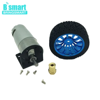 

Bringsmart DC Gear Motor Sets JGB37-550TZ 6V 12V Gearbox Motor Reducer With Wheel Coupling 9-2300rpm Reversed Toy Car DIY Robot
