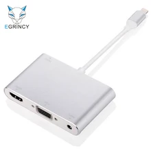 HDMI To VGA Adapter For iPhone Audio TV AV Converter Cable 1080P With USB XS Max X XR 7 8 Plus iPad