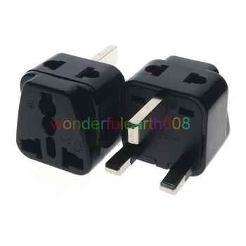 

(10 PCS) UK, Singapore, Malaysia, Brunei, HK, 2 in 1 Electrical Plug Adapter AC100~250V 13A Black Color