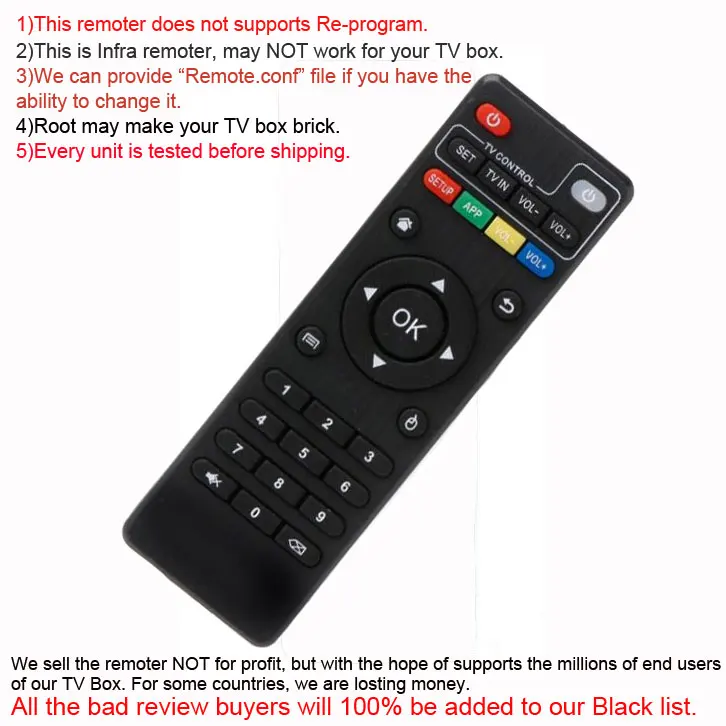 IR Infra Remote Controller replacement for Android TV boxes Amlogic