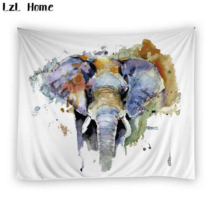 

LzL Home 1 PS elephant butterfly dragon wolf tapestry Indian colorful wall hanging [150*130 200*150] 3d printed gobelin tapestry
