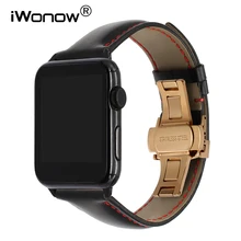 Итальянский ремешок для часов из натуральной кожи для 38 мм, 40 мм, 42 мм, 44 мм, iWatch, Apple Watch, серия 1, 2, 3, 4, 5, Бабочка, пряжка, ремешок на запястье