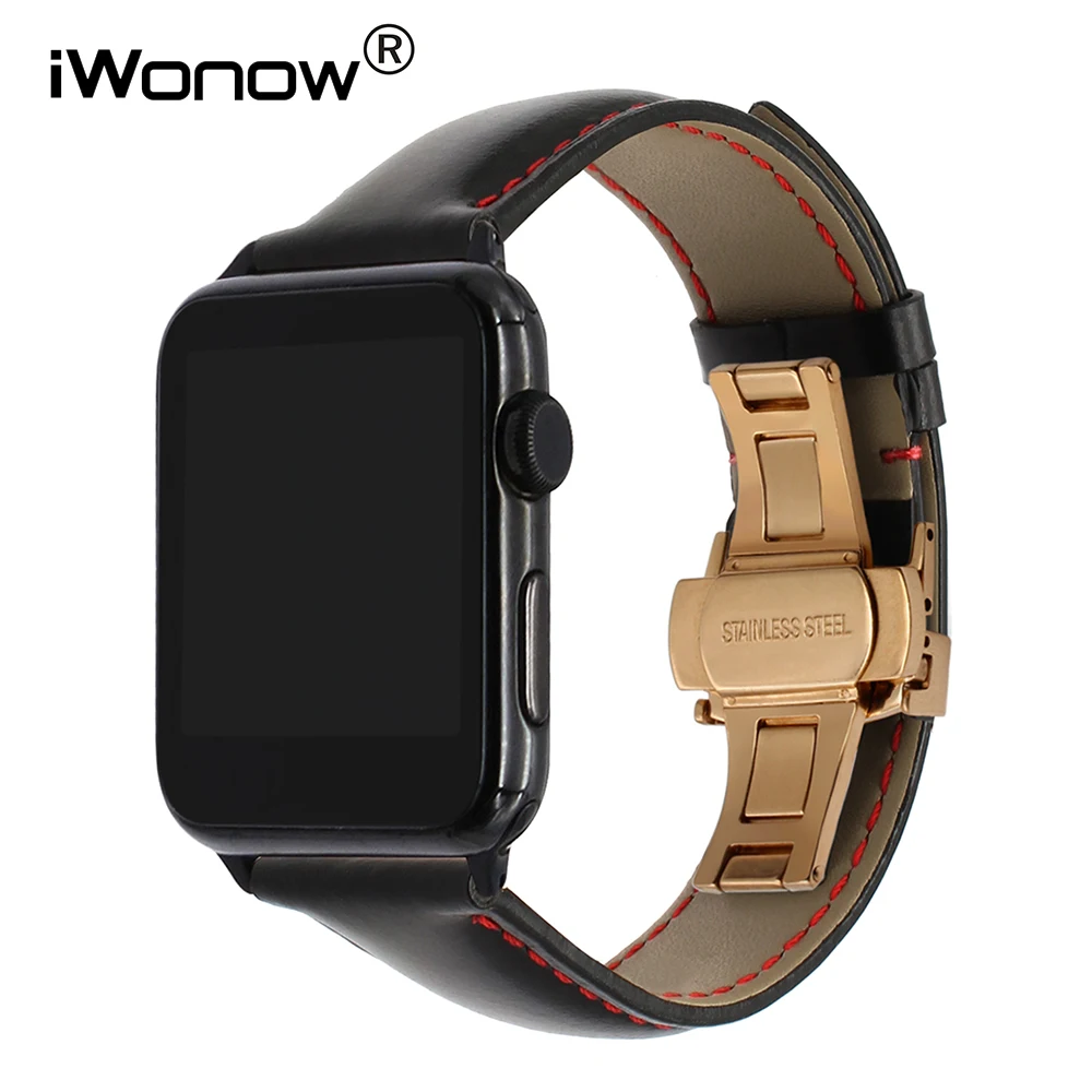 Ремешок итальянский из натуральной кожи для iWatch Apple Watch SE Series 1 2 3 4 5 6 браслет с