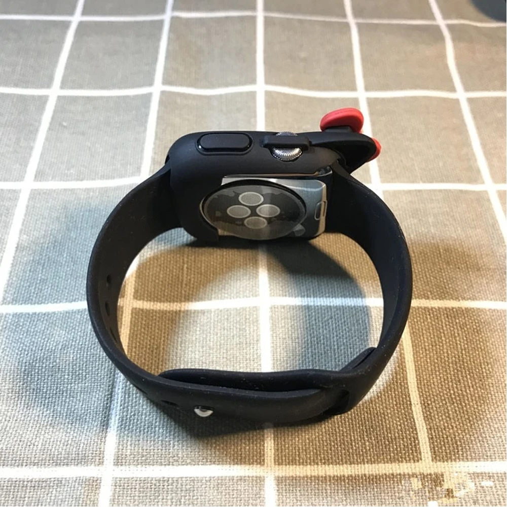 Хохлатый силиконовый чехол для apple watch 3/2/1 42 мм/38 мм iwatch резиновый Полноэкранный