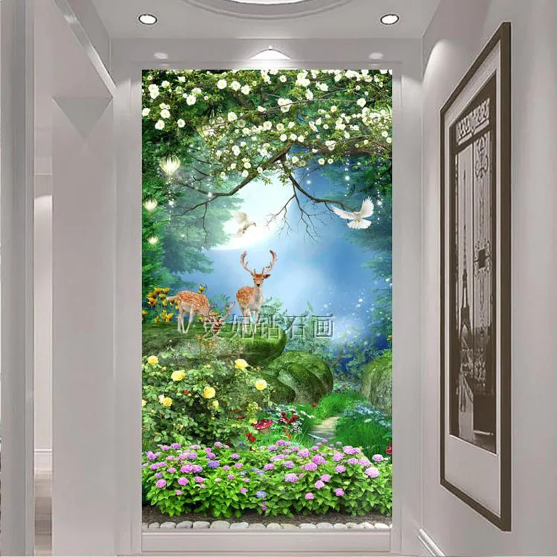 

Corridor, Lobby, Entrance Decor Diamond Paintings, DIY Square Diamond Embroidery, Diamond Mosaic Cross Stitch, Paradise Elk