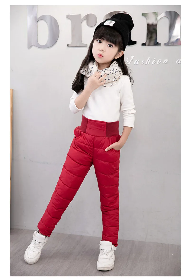 3 цвета, зимние теплые однотонные штаны для девочек, короткие штаны с эластичной резинкой на талии для детей, повседневные Хлопковые Штаны в Корейском стиле для мальчиков и девочек