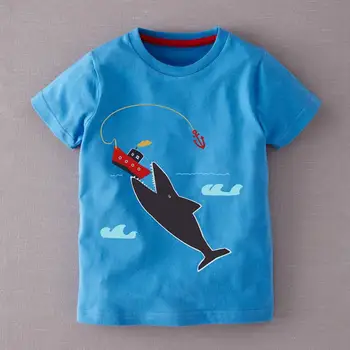 

Little maven children clothes 2019 summer baby boys clothes short sleeve shark animal print t shirt Cotton brand tee tops