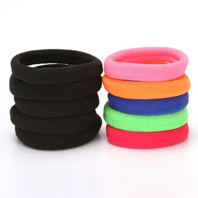 Candy Women Girl High Elasticity Medium Thick Rolled Towel Hair Rope Candy Solid Color Rubber Band Ring Ponytail Holder band