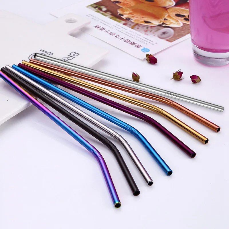 

Stainless Steel Drinking Straw Reusable Straws Tubes Drinkware for Coffee Milk Party Bar Accessories