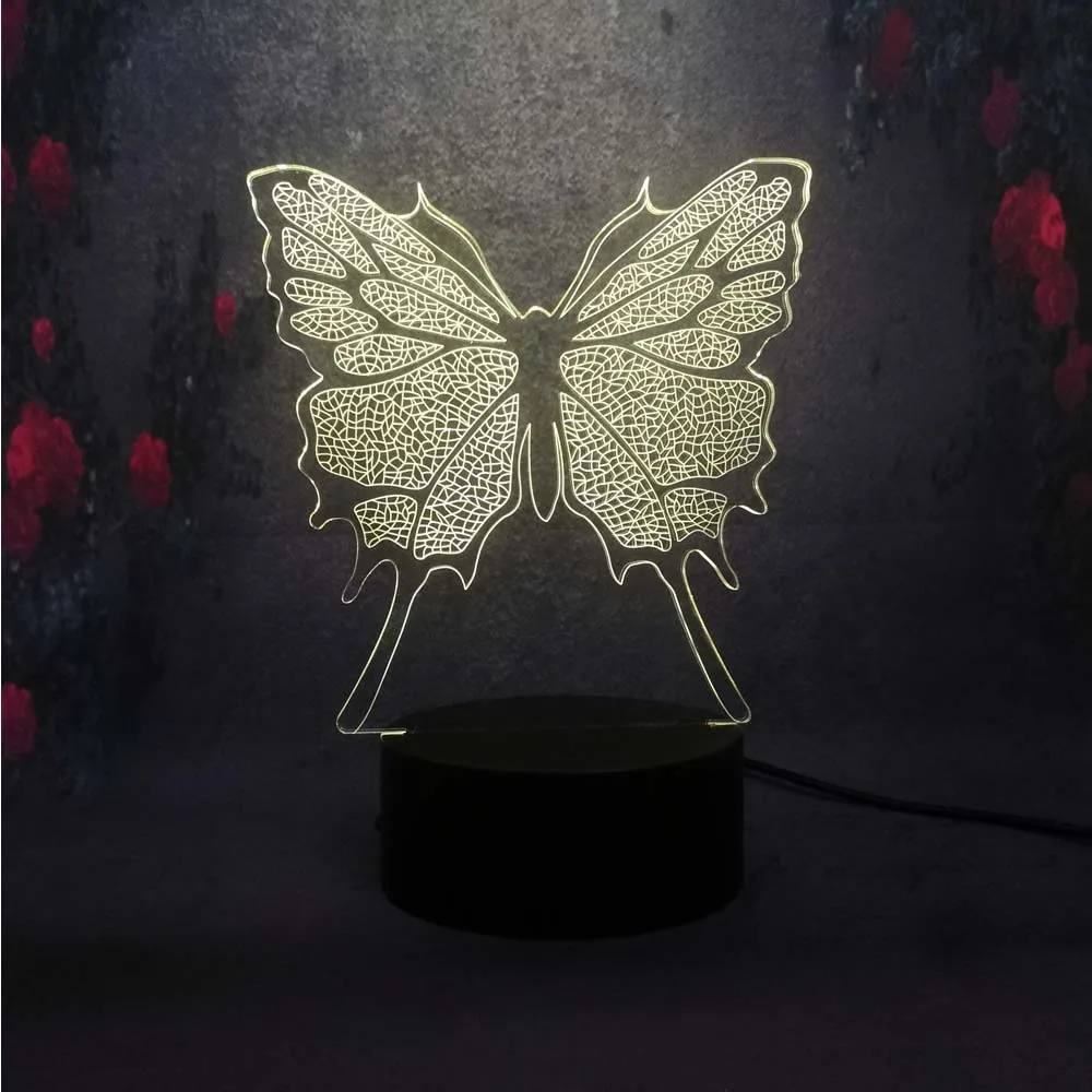 3D LED бабочка USB лава лампа ночник для спальни декор сна в форме животного
