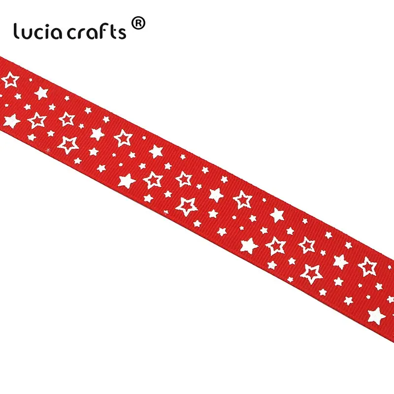 Lucia crafts 5y/6y/10y 25 мм корсажные печатные ленты бант ручной работы для самостоятельного пошива одежды аксессуары для упаковки S0203 - Цвет: C7 Red   5y