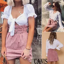 Новая модная женская сексуальная мини-юбка с высокой талией