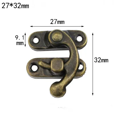 5 шт. маленький античный металлический замок декоративные застежки крюк подарок деревянная шкатулка замок с винтами для мебели оборудование - Цвет: A