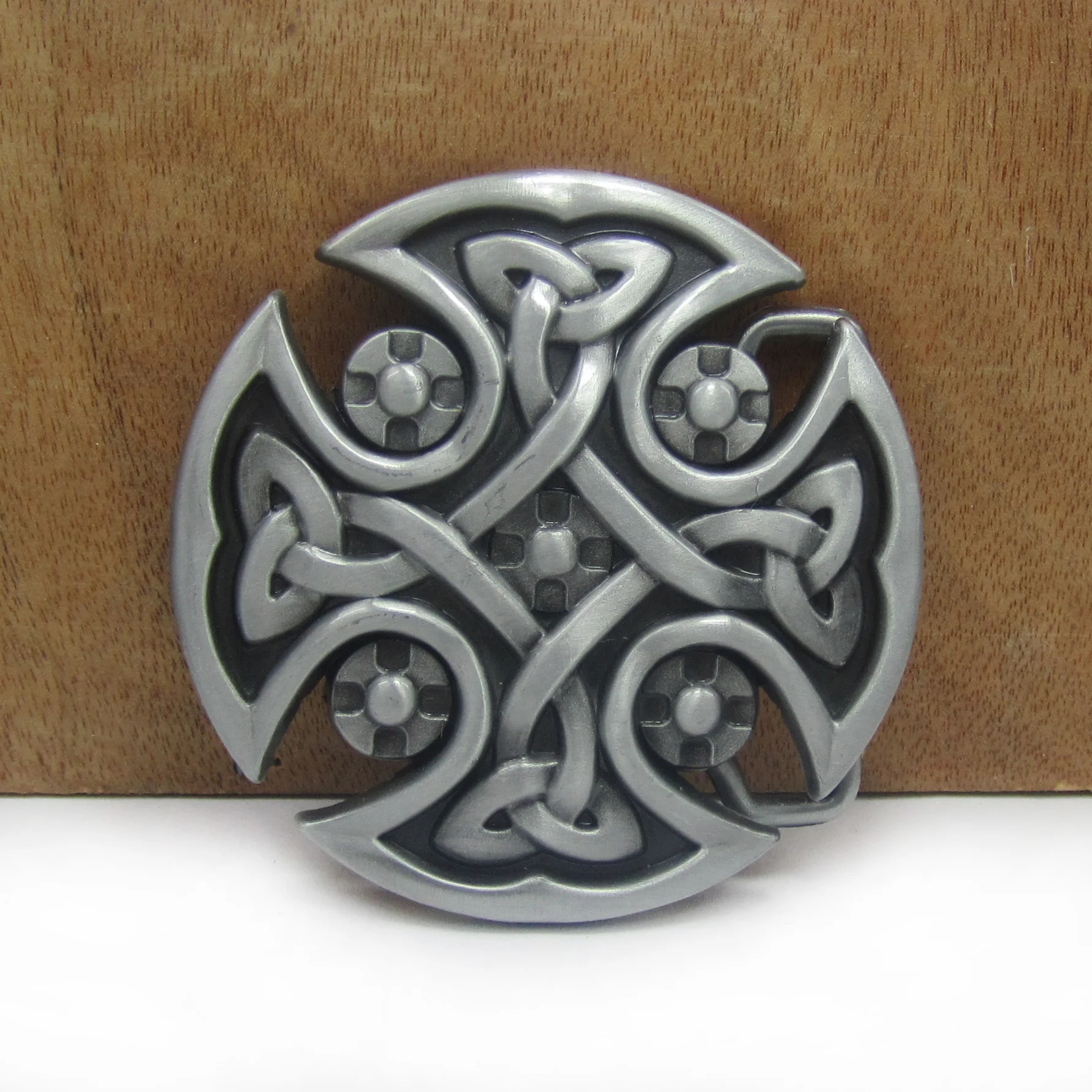 

BuckleClub zinc alloy western celtic cross belt buckle jeans belt buckle FP-02917 pewter finish 4cm width loop drop shipping