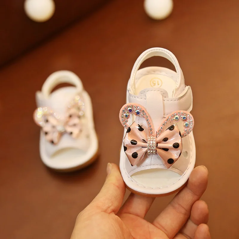 Детские сандалии; летняя обувь для маленьких девочек; дышащая нескользящая обувь с рисунком; сандалии для малышей на мягкой подошве