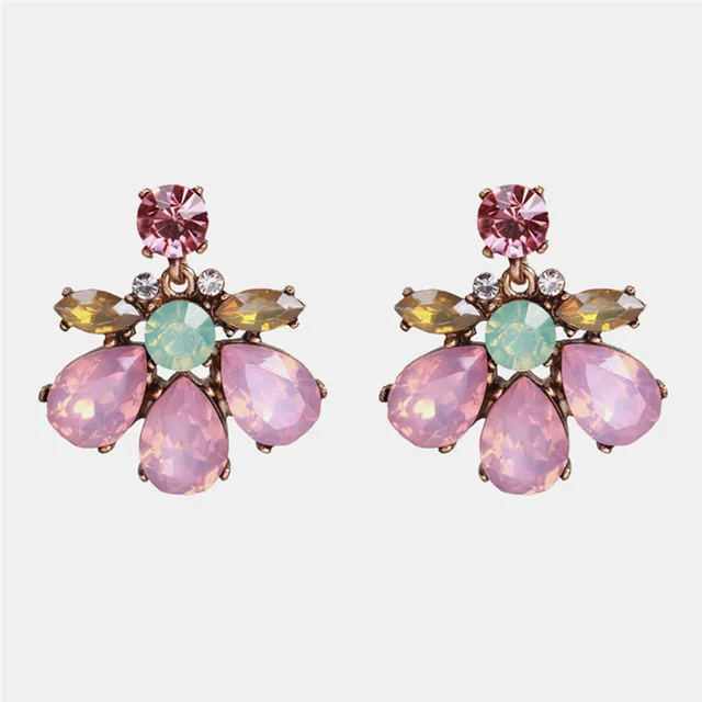 Ztech New Korea Fashion Pink Resin Beaded Drop Earrings For Women Girls ZA Wedding Jewelry 30 Designs Dangle Statement Bijoux E1574