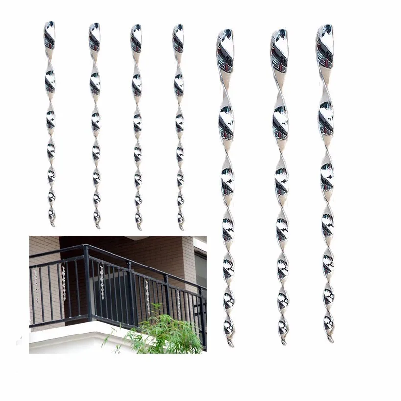 

12Pcs 30cm Reflective Scare Rods Bird Repellent Spiral Deterrent Control Device Garden Ornament With Bonus Garden House