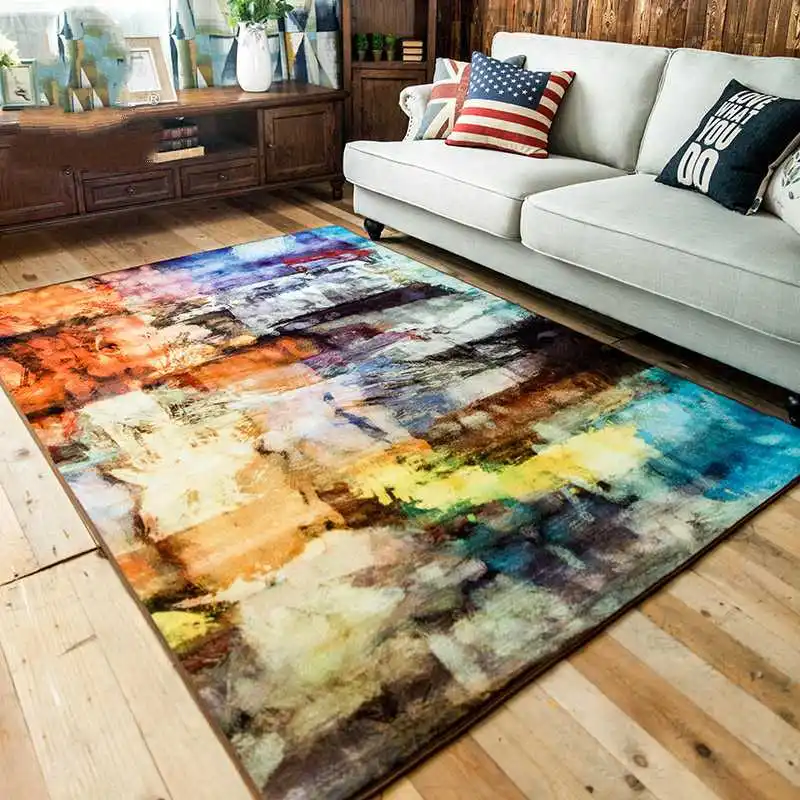 

Kingart Modern Abstract Brief Sofa Carpet Kid Room Thick tapete Colorful Rug And Carpets For Living Room Decor
