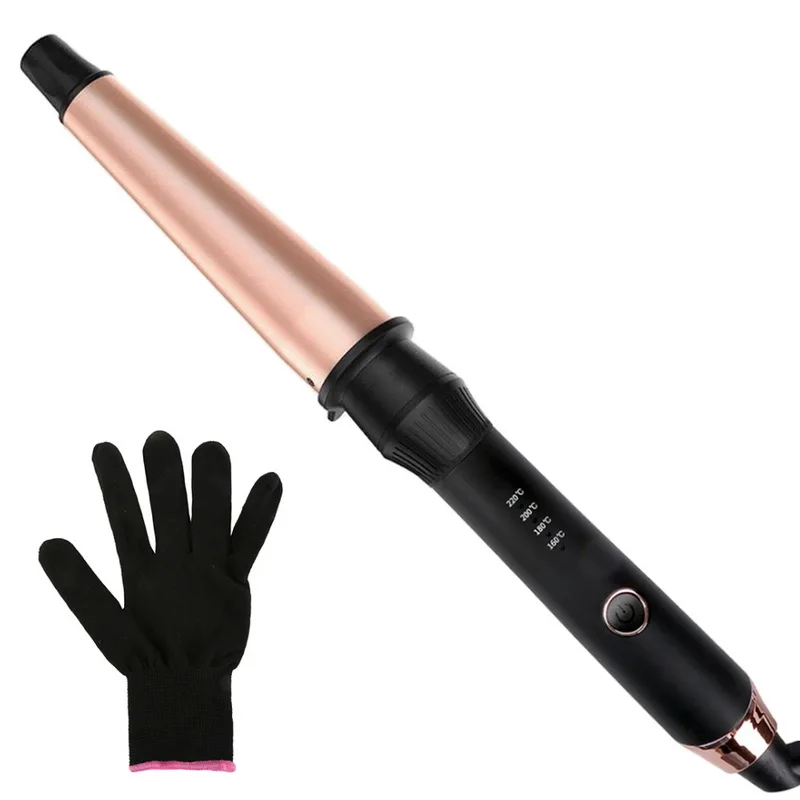 

DIDIHOU Golden Electric Curling Iron 60W Ceramic Roller Nozzles Professional Hair Curler Wand Gloves Set Styling Tools