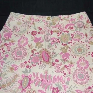Charter Club skirt womens size 6 brown pink floral 100% cotton (2)