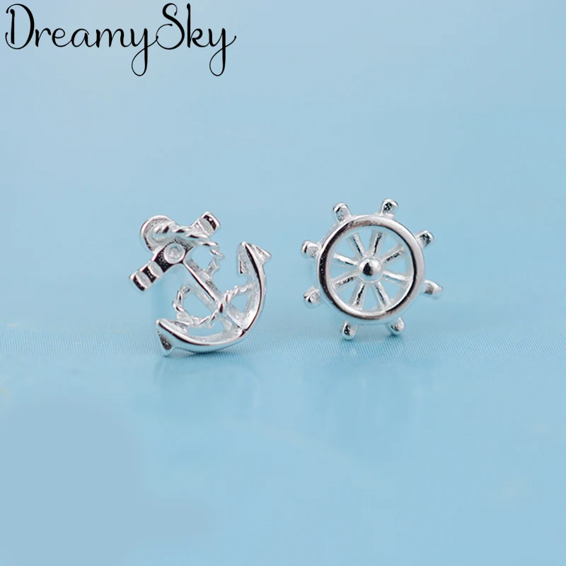 

DreamySky Real Pure 925 Sterling Silver Anchor Earrings For Women Gift Fashion Wedding Christmas Jewelry Pendientes Brincos