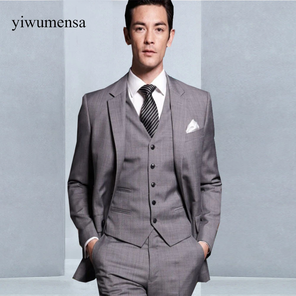 Ywms 203 Smoking Masculino Gray Men Suit 3 Pieces Set Wedding Suits For Men Costume Homme Mariage 2018 Ternos Masculino Men Suit 3 Pieces Suit 3 Pieceswedding Suit Aliexpress