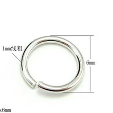 200 шт./лот серебро 925 пробы открытое соединительное кольцо 1 х 6 мм, Фурнитура для бижутерии, 925 серебряные ювелирные изделия