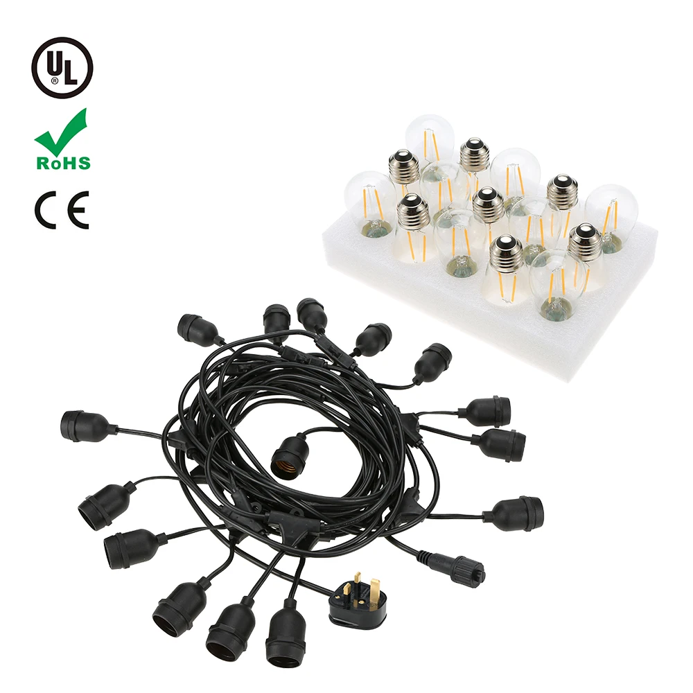 

2017 New Arrival 15PCS LED Filament Bulb String Light 49.9FT E27 Base ST45/S14 Globe String Light Indoor/Outdoor Light Decor HOT