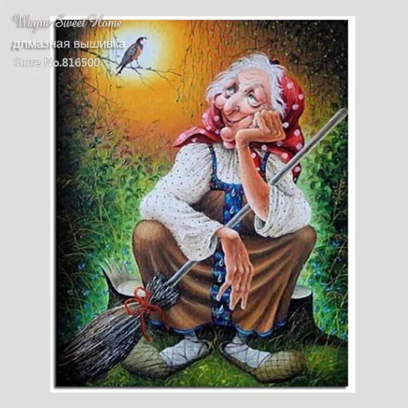 

3D Diy Diamond Painting Embroidery Full Laid Witchcraft Witch Bird Tree Cross Stitch Beads Handwork Kits Wall Home Decorative