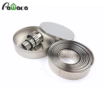 

12pcs/set Stainless Steel Round Cookie Biscuit Cutters Circle Pastry Cutters Metal Baking Circle Ring Molds for Fondant Cake DIY
