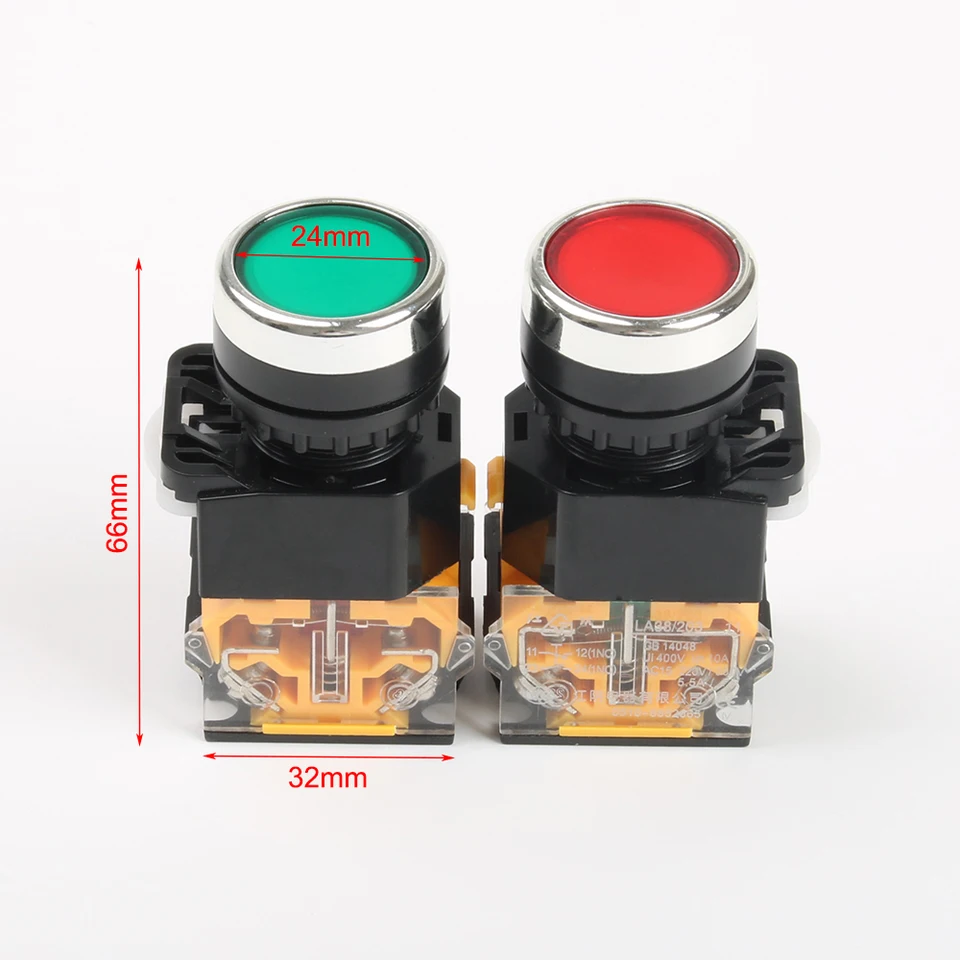 Interruttore A Pressione 12mm LED - Impermeabile IP65, In Acciaio Inox, 12V - Per Auto O Barche