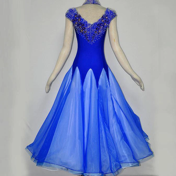 Синие платья для конкурса бальных танцев, бальных вальсов, платья с бахромой, современные танцевальные костюмы, бальное платье, фокстрот