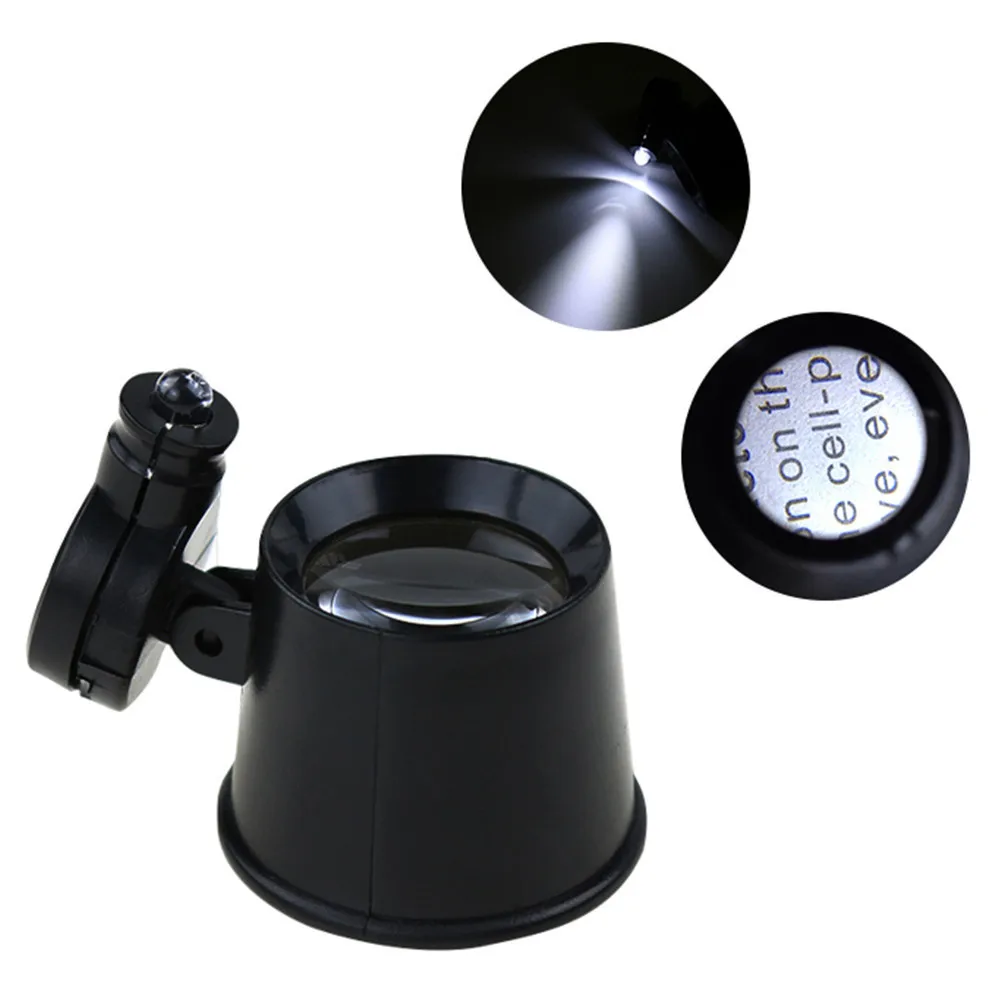 10X Pocket Eye Loupe With LED Watch Clock Repair Loupe Timepieces
