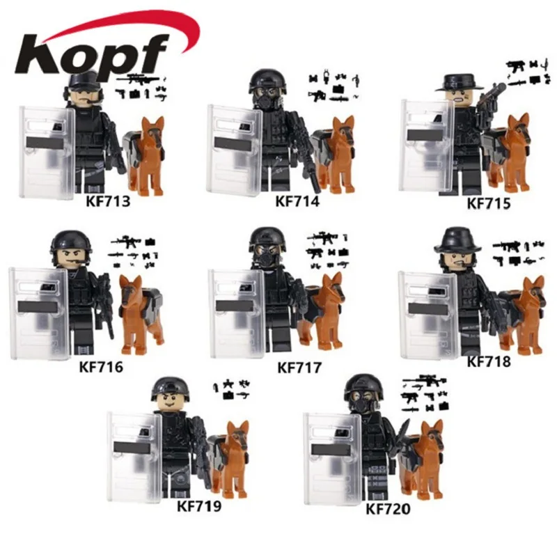 

Singel Sale Building Blocks Figures Legoed Police Series Policeman Army Interpol Collection Bricks For Children KF6067