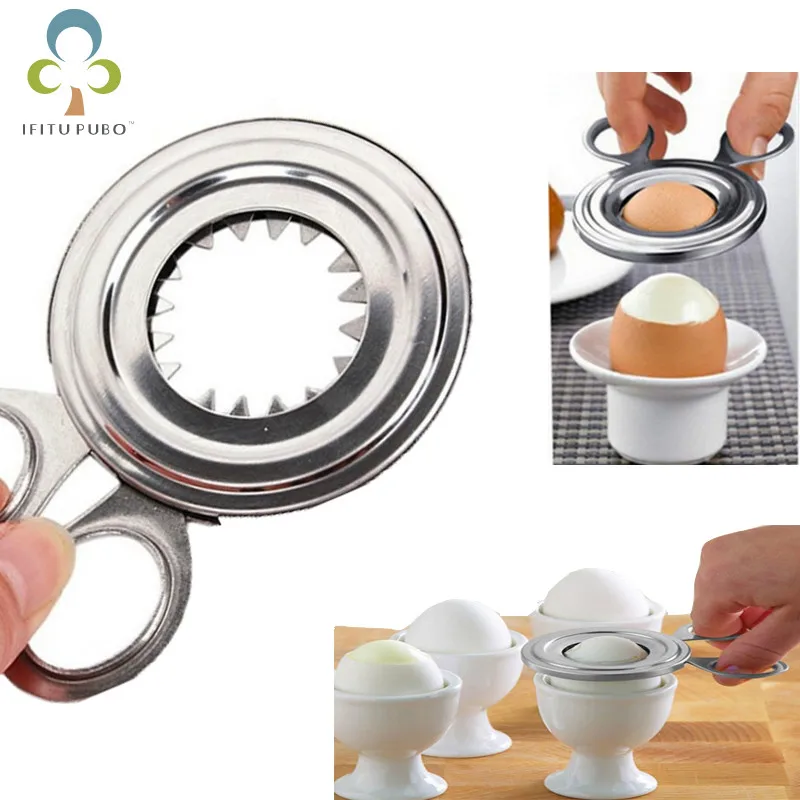 

1pcs Stainless steel egg cutting device scissors cutter for boiled Egg Cups Egg Holder steam rack mold Eggshell Shell Opener ZXH