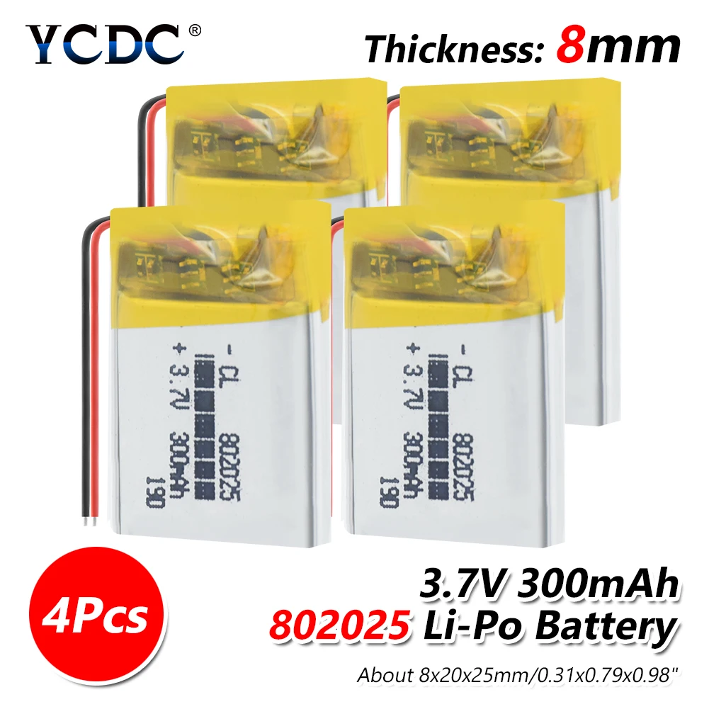 802025 3,7 V 300mAh литий-полимерный литий-ионный аккумулятор для Q50 G700S K92 G36 Y3 Детские умные часы mp3 Bluetooth гарнитура