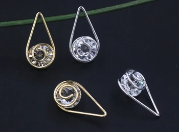 

200pcs/lot now 24*12mm Rhinestone Glass hollow drops pendant (you can choose color )