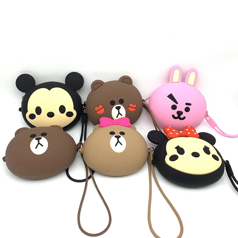 3D Cartoon Soft Silicone Earphone Bag for Girls Kids