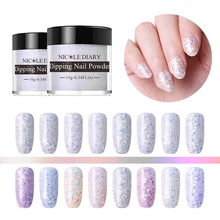 NICOLE DIARY 10 г блеск погружающийся порошок для ногтей пигмент пыль светильник чувствительные хлопья Блестки Дизайн ногтей украшения Советы