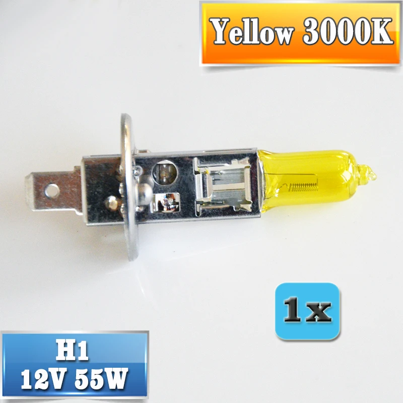 Flytop H1 Halogen Bulb 12V 55W 100W Clear Super White Yellow ION Rainbow 2200Lm Quartz Glass Car Headlight Lamp