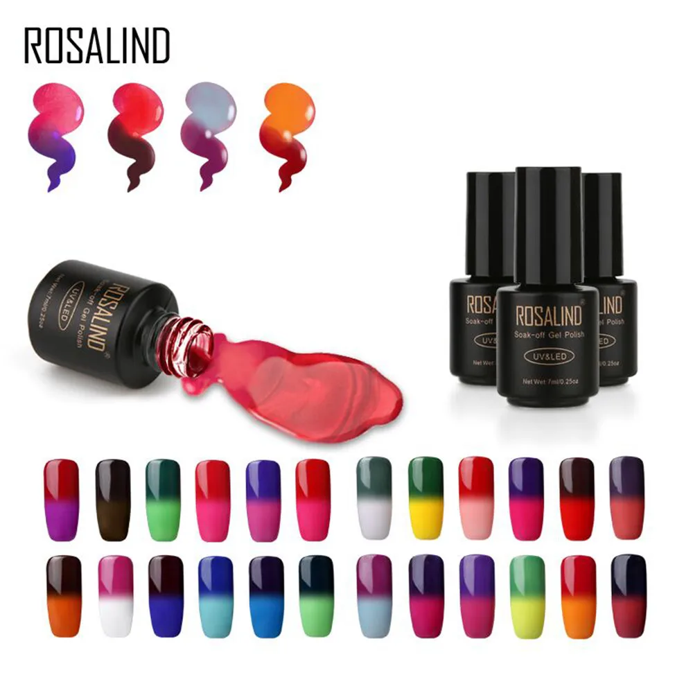 ROSALIND Гель-лак для ногтей@ Цвет меняющий лак для ногтей УФ светодиодный Гель-лак для ногтей vernis ongle дропшиппинг