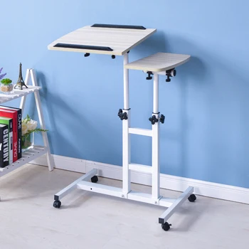 

Simple Modern Double Pole Lifting Laptop Desk Free Mobile Computer Desk With Multi-function Storage Rack Adjustable Laptop Desk