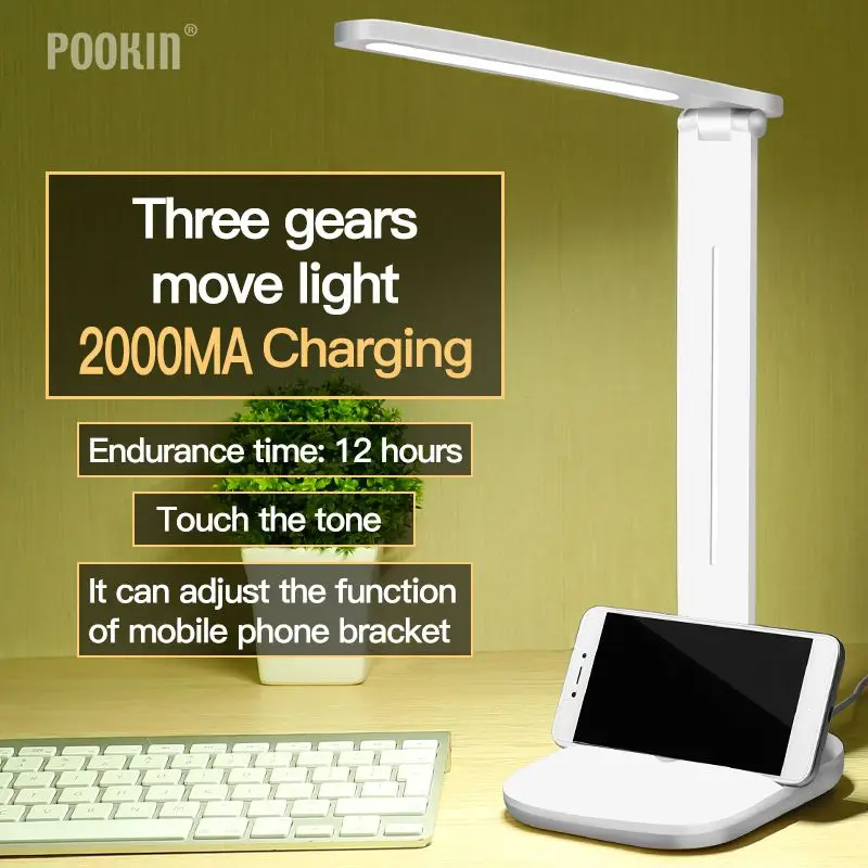 

USB Rechargeable LED Foldable Desk Lamp Eye-protected Book Long Life Dimmable Table Lamp Led Light 3-Level Brightness&Color