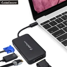 CableDeconn USB C Type-c Thunderbolt 3 to DisplayPort DP 4K HDMI 4K VGA DVI 1080P Multiport Cable Adapter for Macbook Dell XPS CableDeconn USB C Type-c Thunderbolt 3 to DisplayPort DP 4K HDMI 4K VGA DVI 1080P Multiport Cable Adapter for Macbook Dell XPS