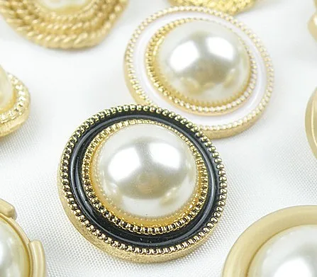 

10 pieces New Fashion metal pearl Drip oil jacket buttons Accessories Overcoat coat Sweater shirt Button 25mm Free shipping