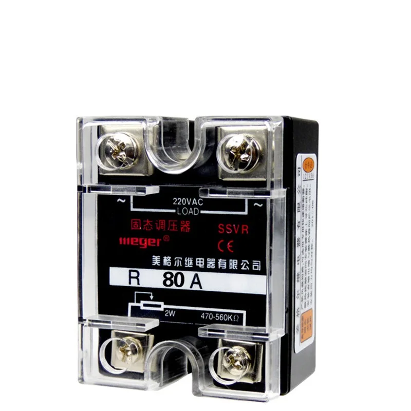 

220V AC Power Supply Single Phase Solid State Voltage Regulator SSVR 80A Resistance Value Voltage Regulator
