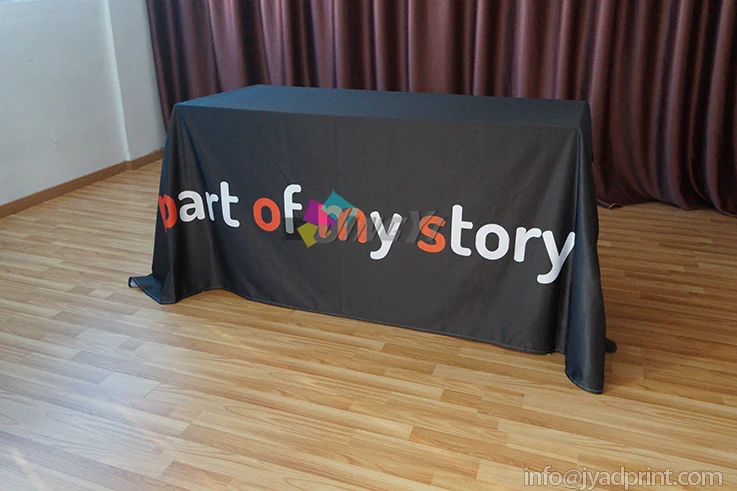 

6' Full Side logo Table Throw / 4 Side Transfer Print Advertising TableCloth show / Free shipping